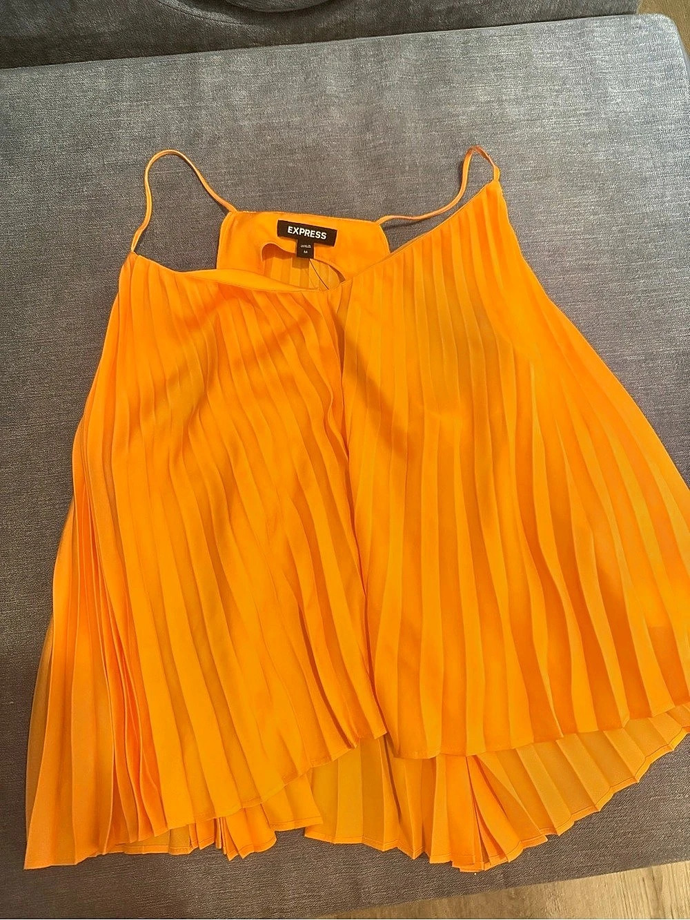 Express Pleated Shirt in Orange Size M NWT